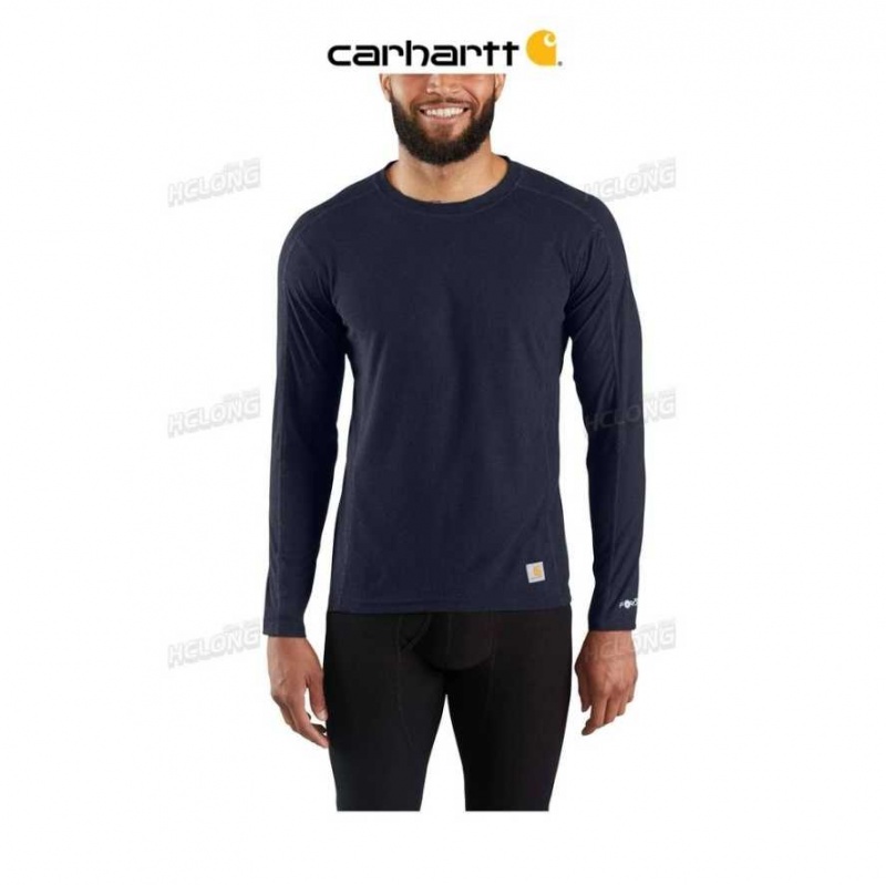 Bleu Marine Carhartt Base Force Legere Crew Bleu - Danmark KSV-5546819