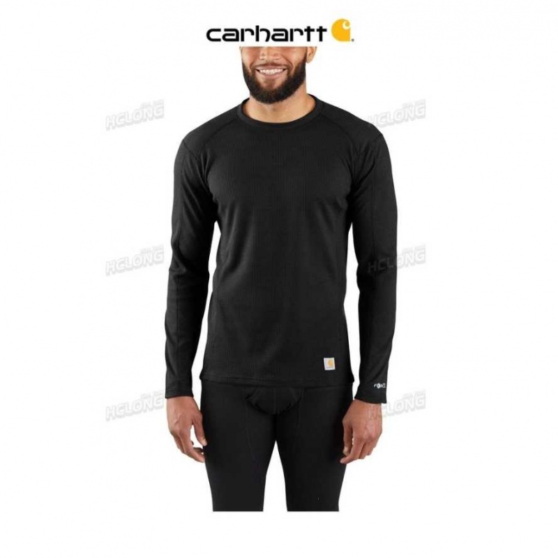 Noir Carhartt Base Force Midweight Classiche Crew - Danmark INA-0175352