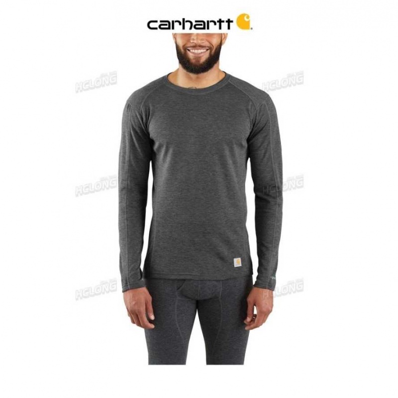 Noir Carhartt Base Force Heavyweight Poly-Laine Crew (No Pocket) - Danmark ZCR-4798246