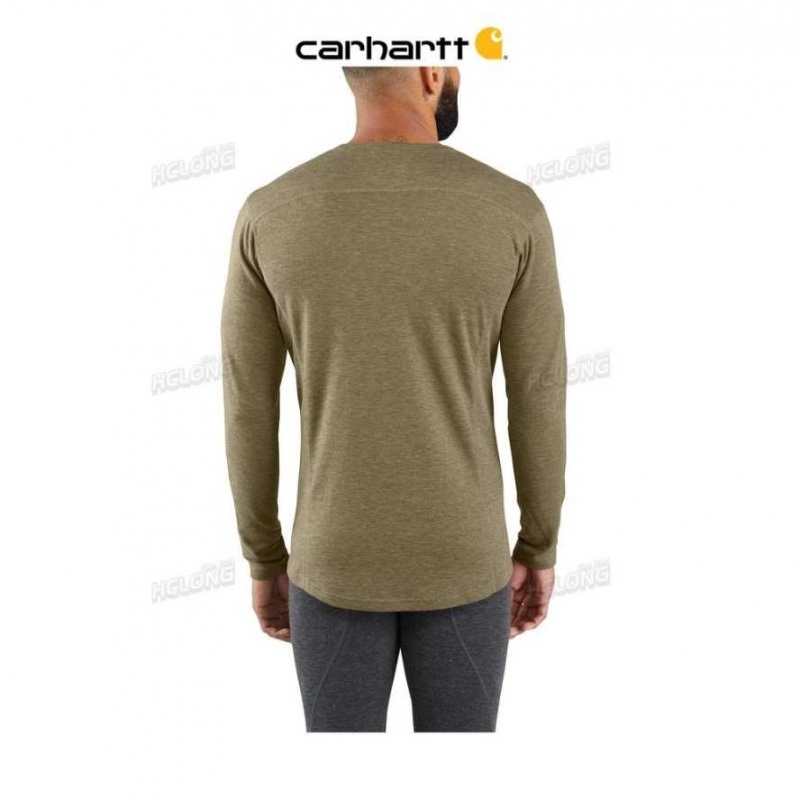 Vert Olive Carhartt Base Force Heavyweight Poly-Laine Crew (No Pocket) Vert - Danmark EEB-5905210