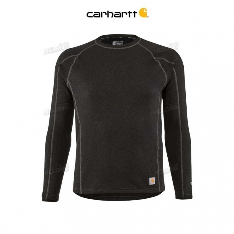 Noir Carhartt Force Heavyweight Synthétique Laine-Blend Fleece Base Layer Crewneck Top - Danmark UNQ-8910473