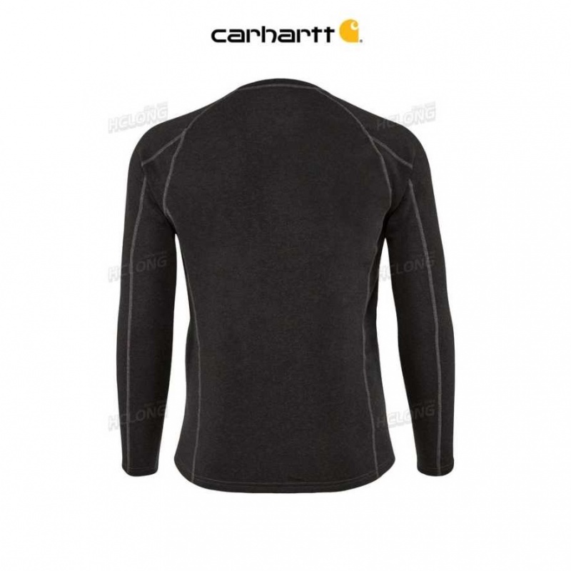 Noir Carhartt Force Heavyweight Synthétique Laine-Blend Fleece Base Layer Crewneck Top - Danmark UNQ-8910473