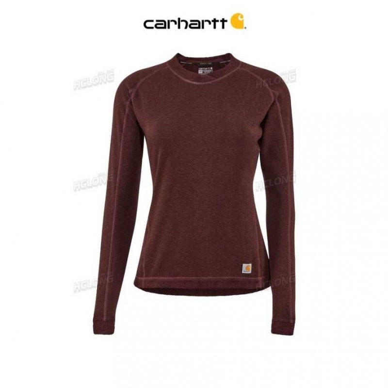 Sparrow Heather Carhartt Force Heavyweight Synthétique Laine-Blend Fleece Base Layer Crewneck Top Sparrow - Danmark GFA-7001475