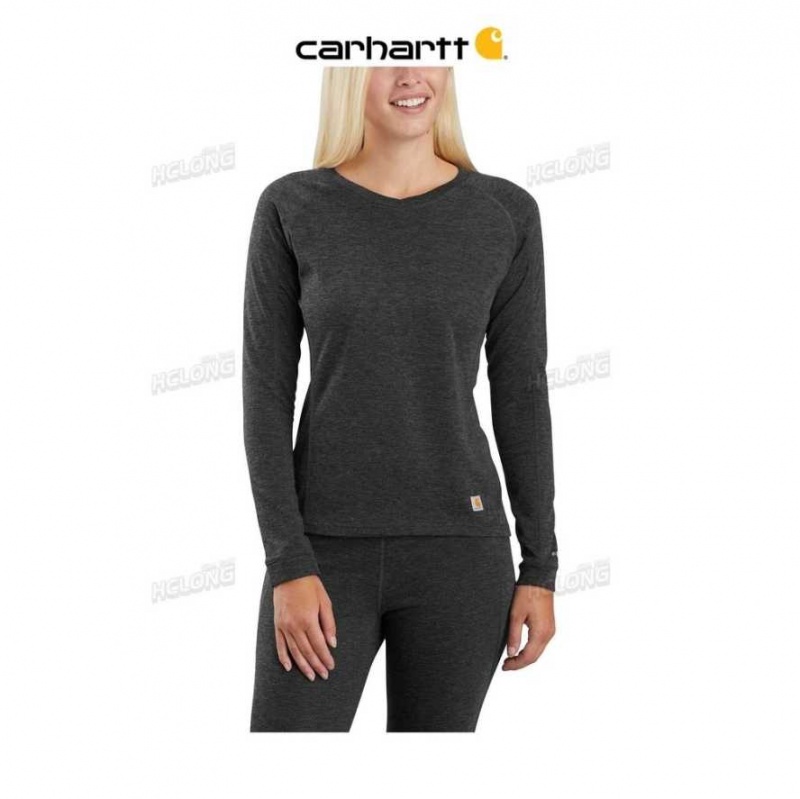 Noir Carhartt Base Force Heavyweight Poly-Laine Crew - Danmark CZE-2717670