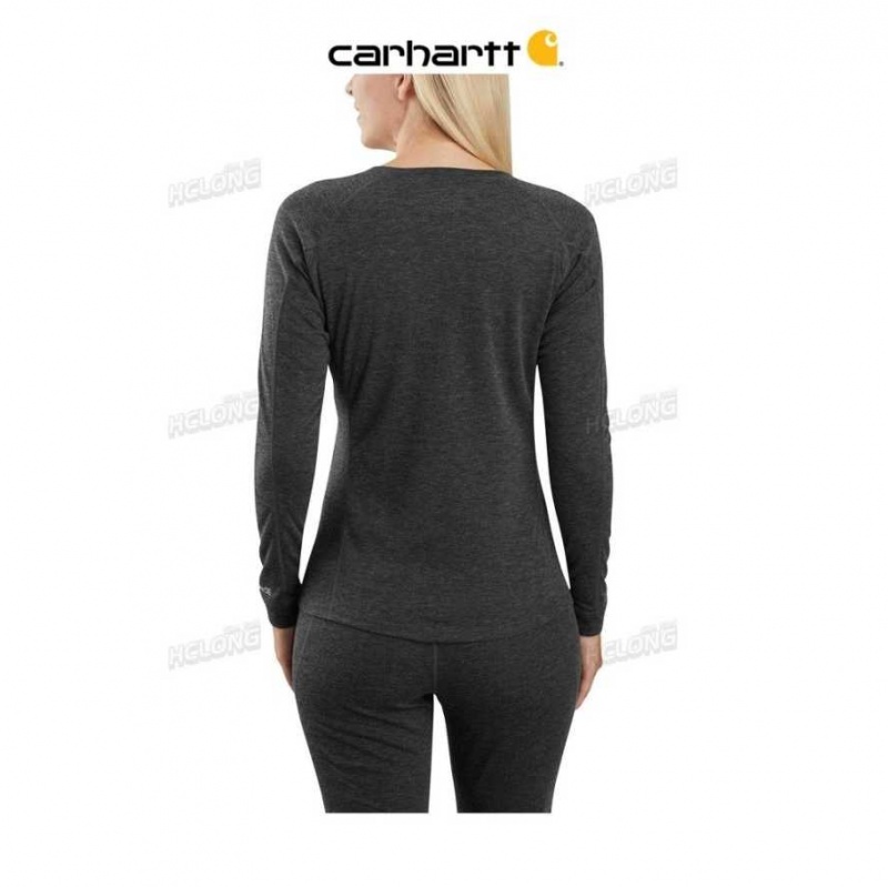 Noir Carhartt Base Force Heavyweight Poly-Laine Crew - Danmark CZE-2717670