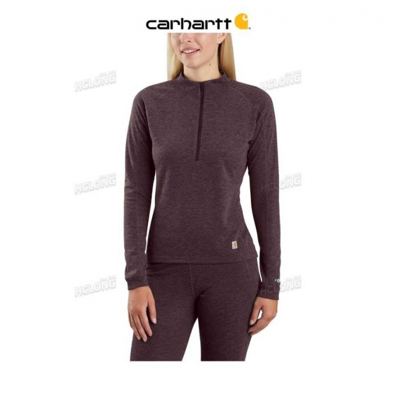 Noir Carhartt Base Force Heavyweight Poly-Laine Quarter-Zip - Danmark UEP-6508244