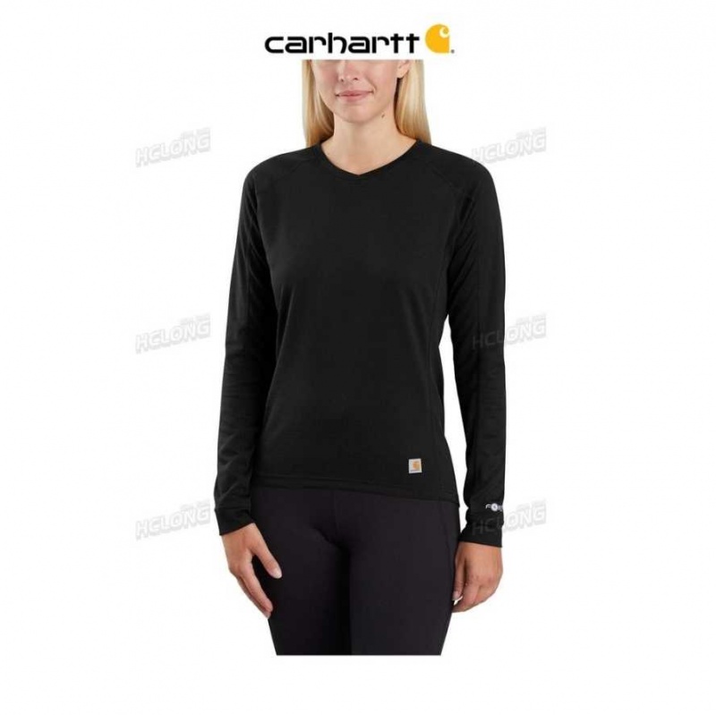 Noir Carhartt Base Force Midweight Tech Crew - Danmark AHS-5786239