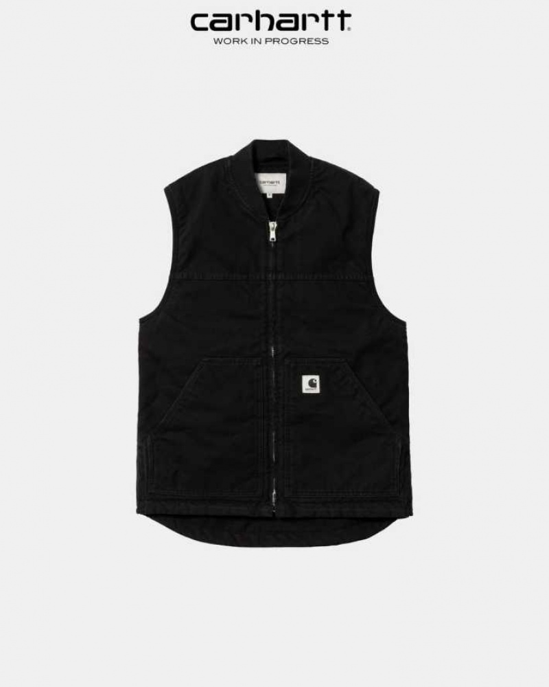 Noir Carhartt Wip Arlington Vest - Danmark ITZ-7469021