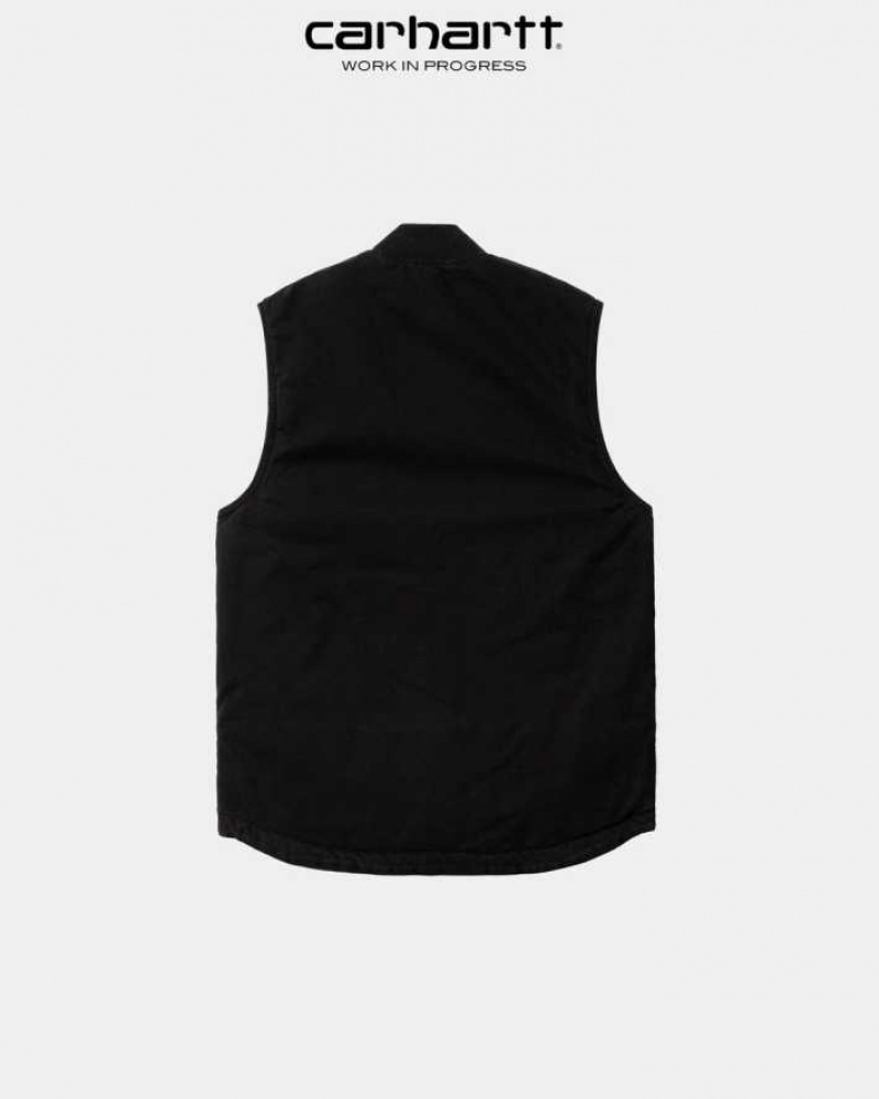 Noir Carhartt Wip Arlington Vest - Danmark ITZ-7469021