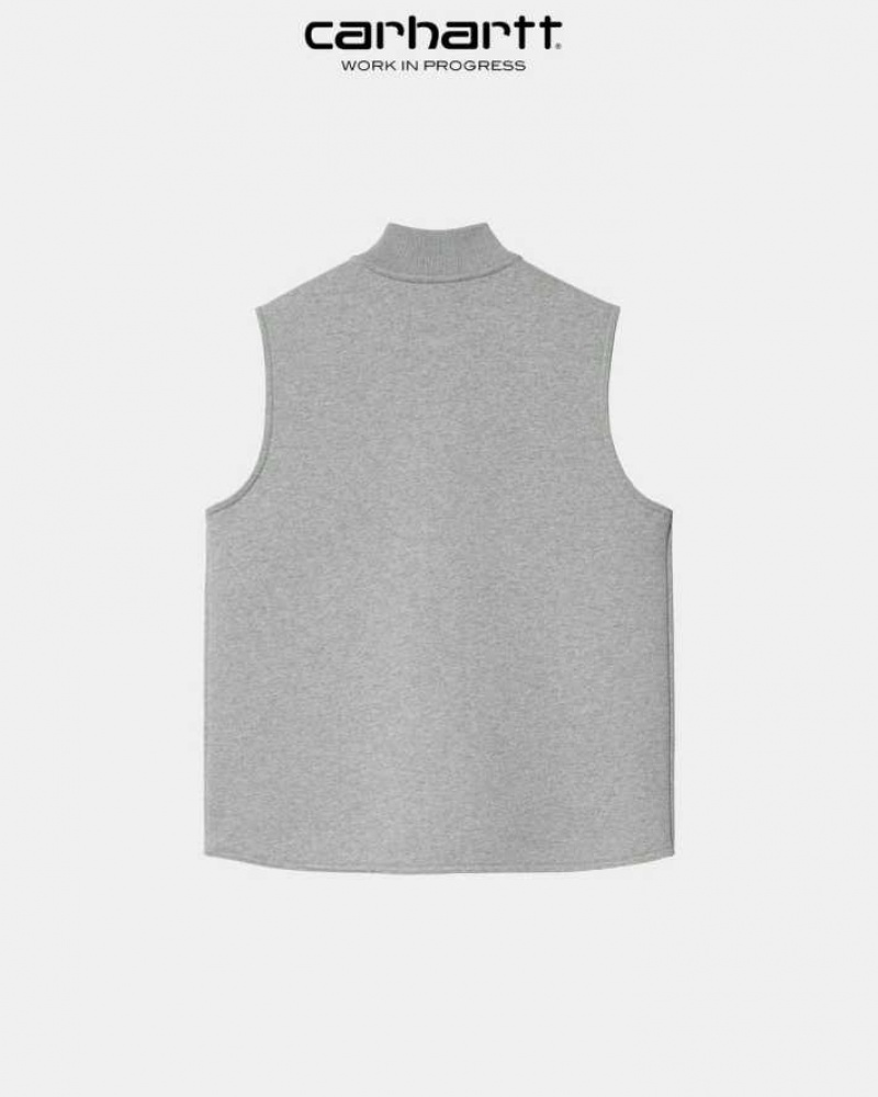 Grise Carhartt Wip Car-Lux Vest - Danmark HUV-4175483