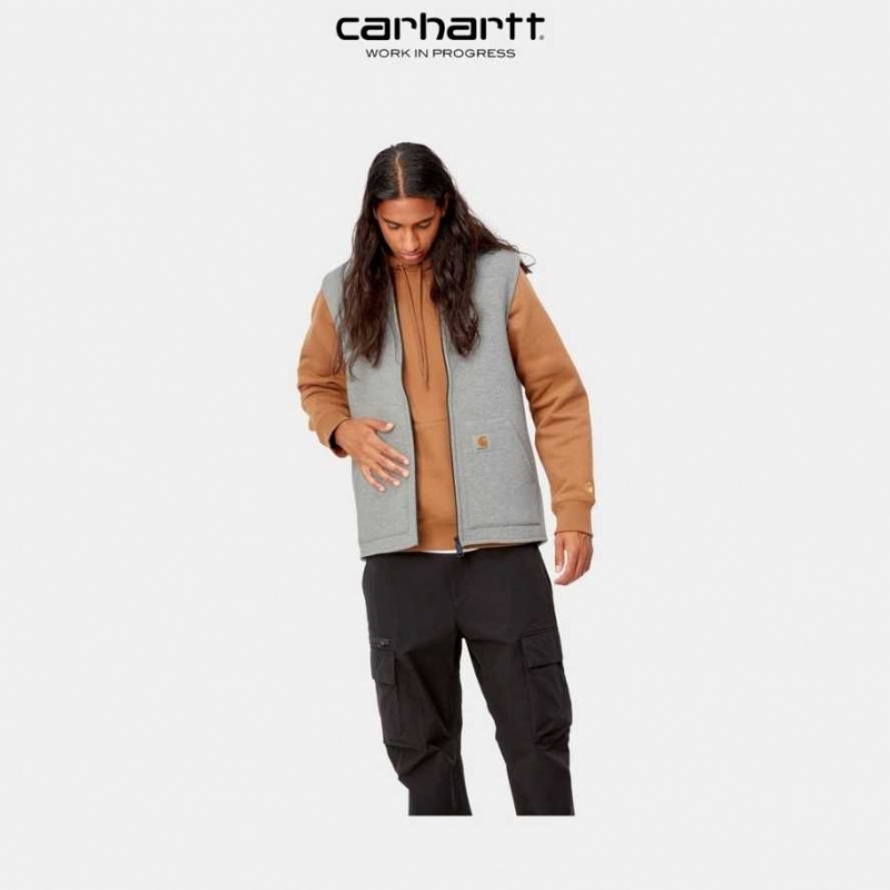 Grise Carhartt Wip Car-Lux Vest - Danmark HUV-4175483