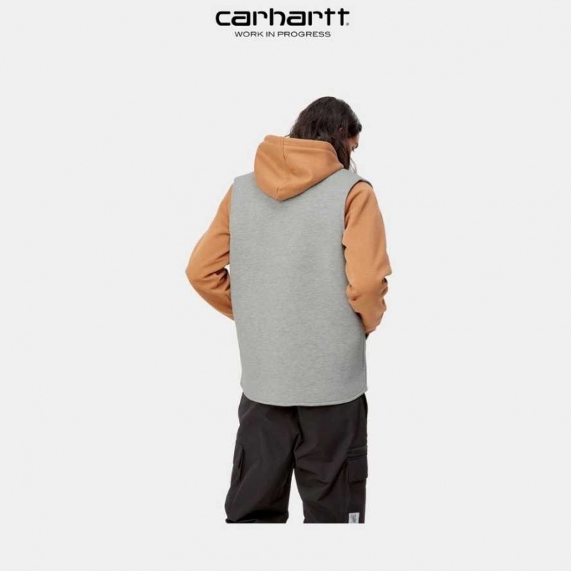 Grise Carhartt Wip Car-Lux Vest - Danmark HUV-4175483