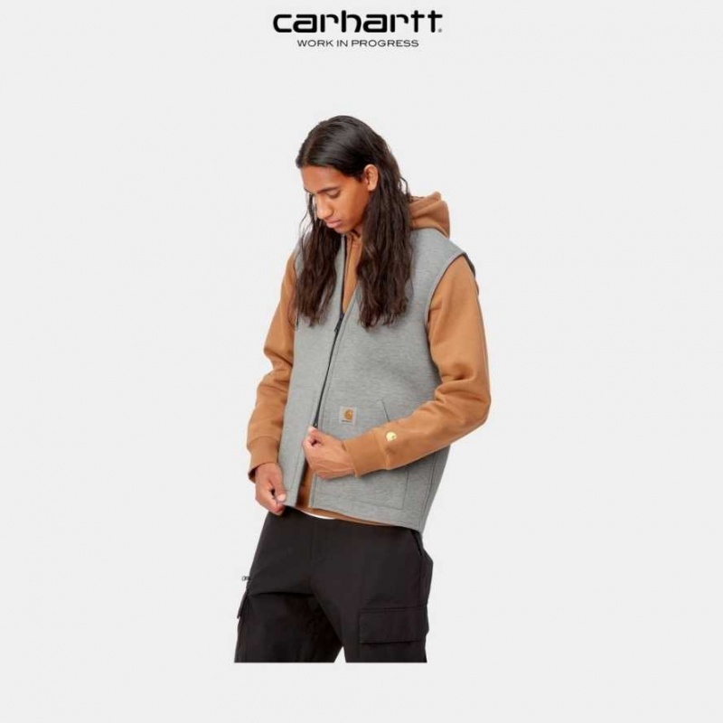 Grise Carhartt Wip Car-Lux Vest - Danmark HUV-4175483