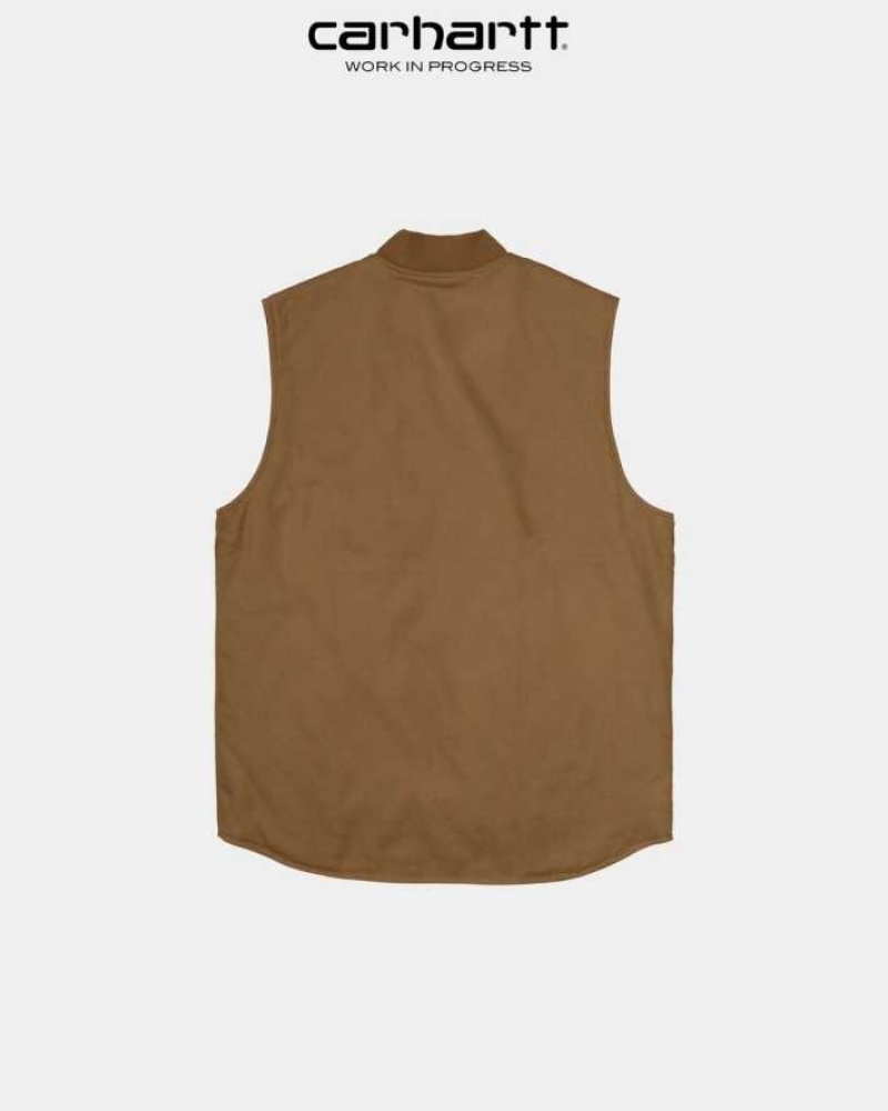 Marron Carhartt Wip Vest (D'hiver) - Danmark OUO-3409221