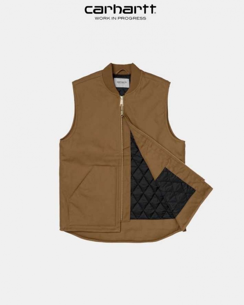 Marron Carhartt Wip Vest (D'hiver) - Danmark OUO-3409221