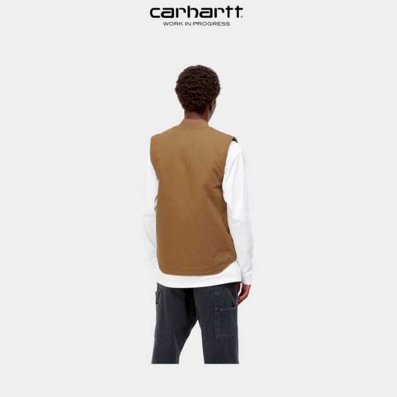 Marron Carhartt Wip Vest (D'hiver) - Danmark OUO-3409221