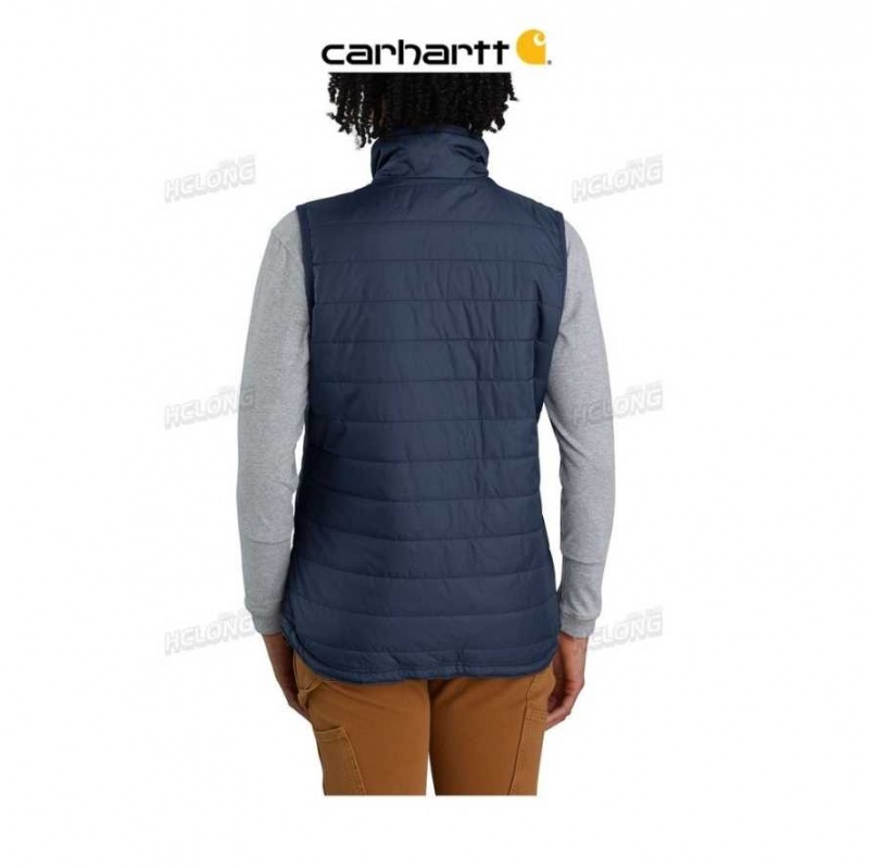 Bleu Marine Carhartt Rain Defender Nylon Insulated Mock-Neck Vest Bleu - Danmark WUV-2807886