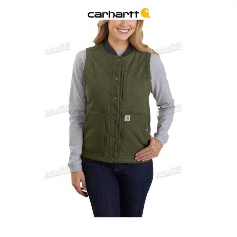 Basil Carhartt Rugged Flex Relaxed Fit Tela Insulated Rib Collar Vest - Danmark BTE-7018399