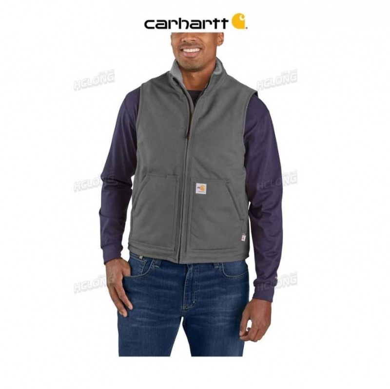 Gravel Carhartt Flame-Resistant Duck Sherpa Doublée Vest - Danmark YIY-8457931