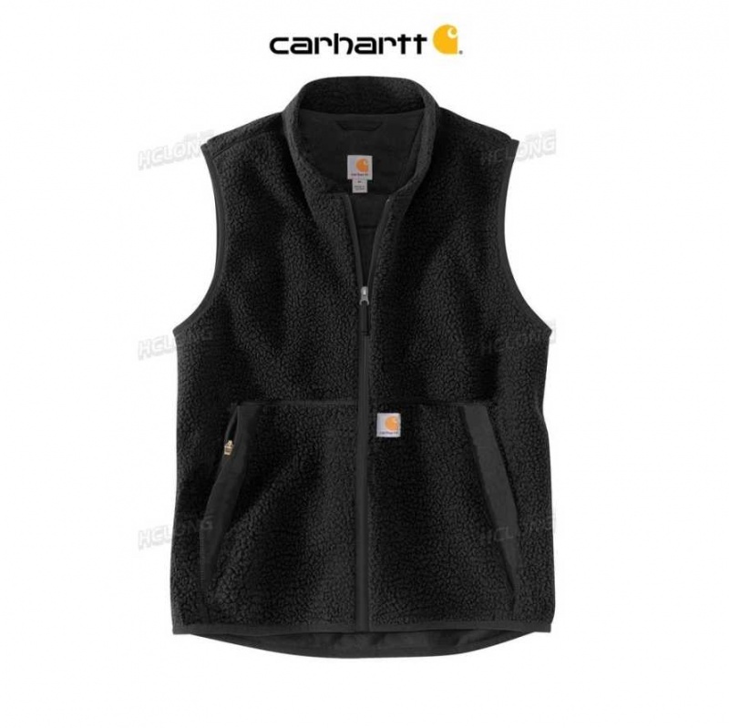 Noir Carhartt Relaxed Fit Fleece Full Zip Vest - Danmark SQS-9661590