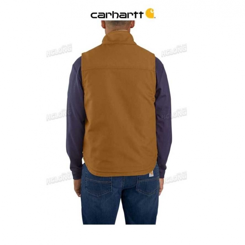 Marron Carhartt Flame-Resistant Duck Sherpa Doublée Vest - Danmark QWY-2796292