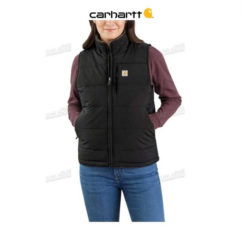 Noir Carhartt Montana Reversible Relaxed Fit Insulated Vest - Danmark IAX-5786101