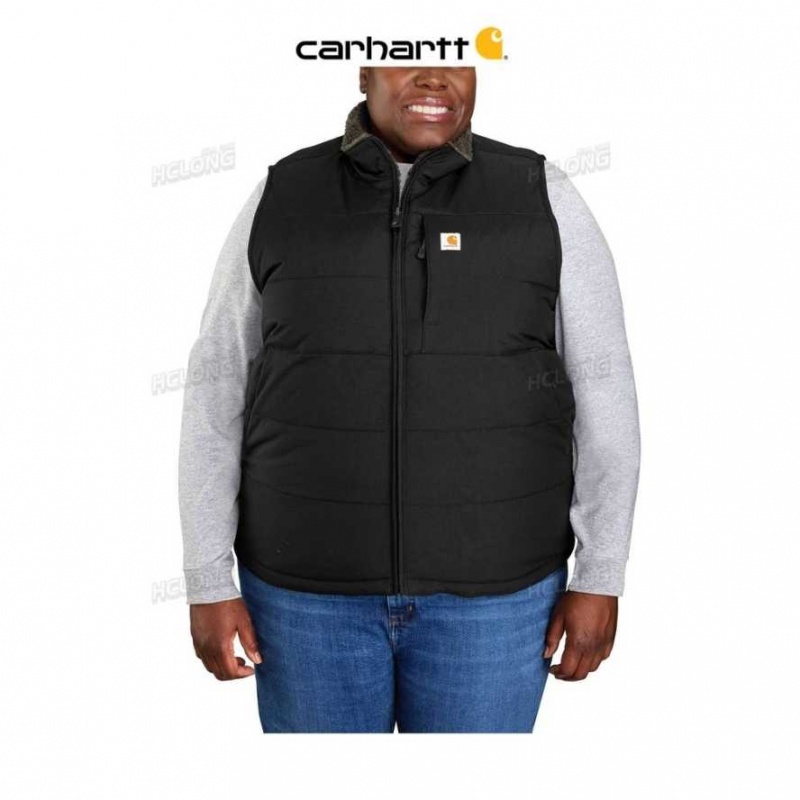 Noir Carhartt Montana Reversible Relaxed Fit Insulated Vest - Danmark IAX-5786101