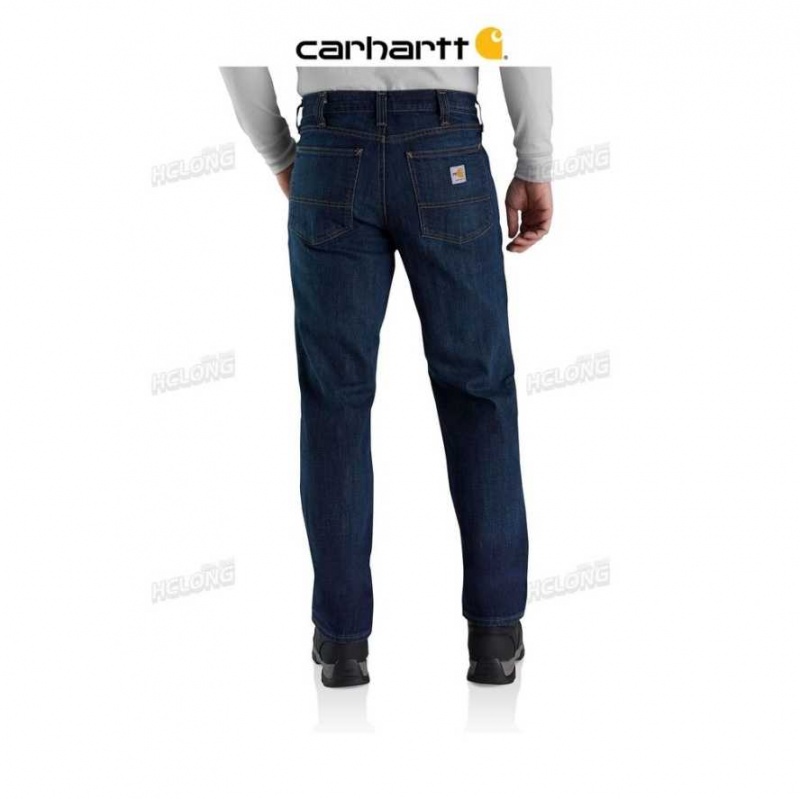 Indigo Carhartt Flame-Resistant Rugged Flex Droit Fit 5 Pocket Jean - Danmark JQV-2060559