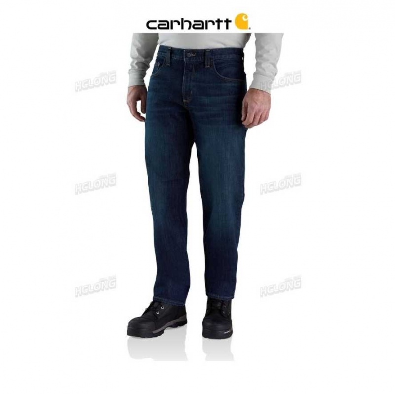 Indigo Carhartt Flame-Resistant Rugged Flex Relaxed Fit 5 Pocket Jean - Danmark DCA-4417229