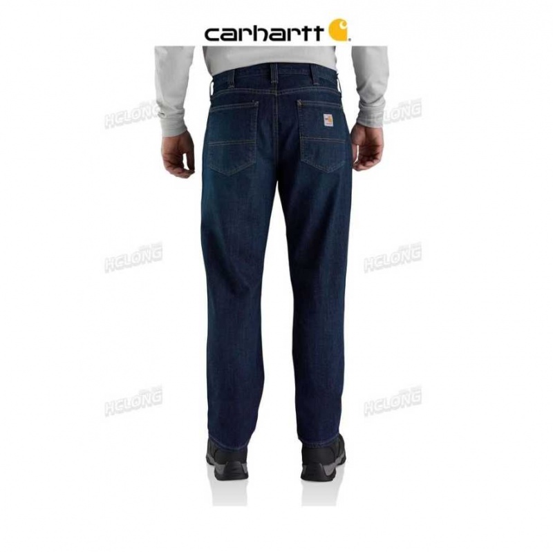 Indigo Carhartt Flame-Resistant Rugged Flex Relaxed Fit 5 Pocket Jean - Danmark DCA-4417229