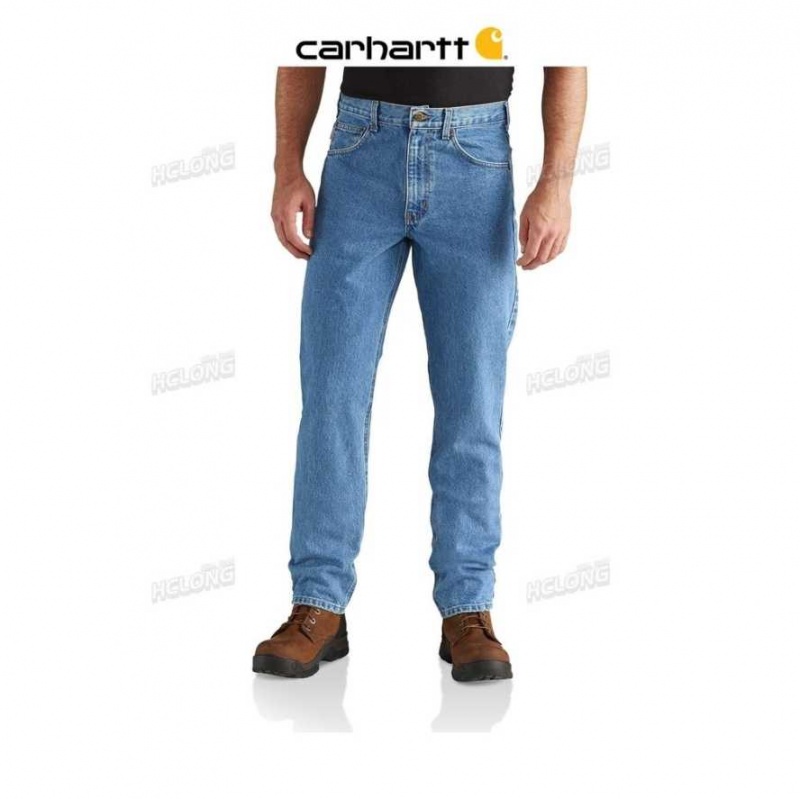 Stonewash Carhartt Droit Fit Heavyweight 5-Pocket Tapered Jean - Danmark PPA-7936616