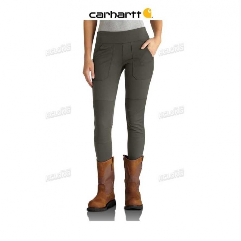 Oyster Gray Carhartt Force Fitted Midweight Utility Legging Oyster - Danmark AWL-2390852