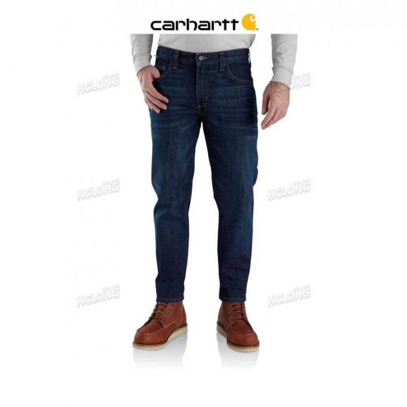 Indigo Carhartt Flame Resistant Rugged Flex Relaxed Fit 5-Pocket Tapered Jean - Danmark XES-3910385