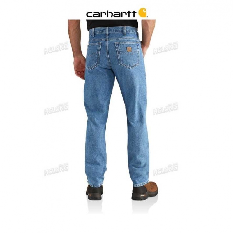 Stonewash Carhartt Droit Fit Heavyweight 5-Pocket Tapered Jean - Danmark PPA-7936616