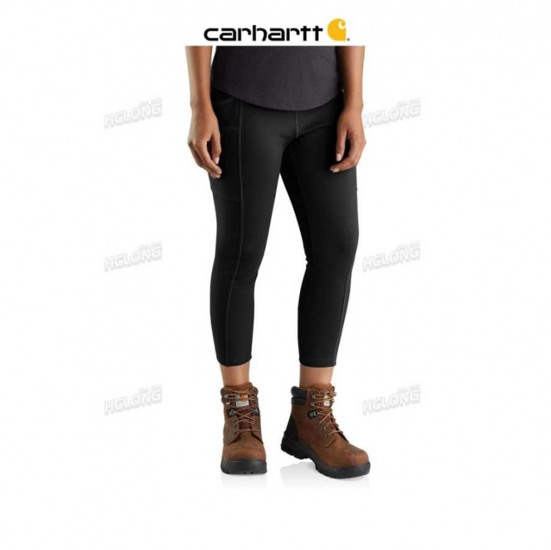 Noir Carhartt Force Fitted Legere Ankle Length Legging - Danmark SRT-3726577