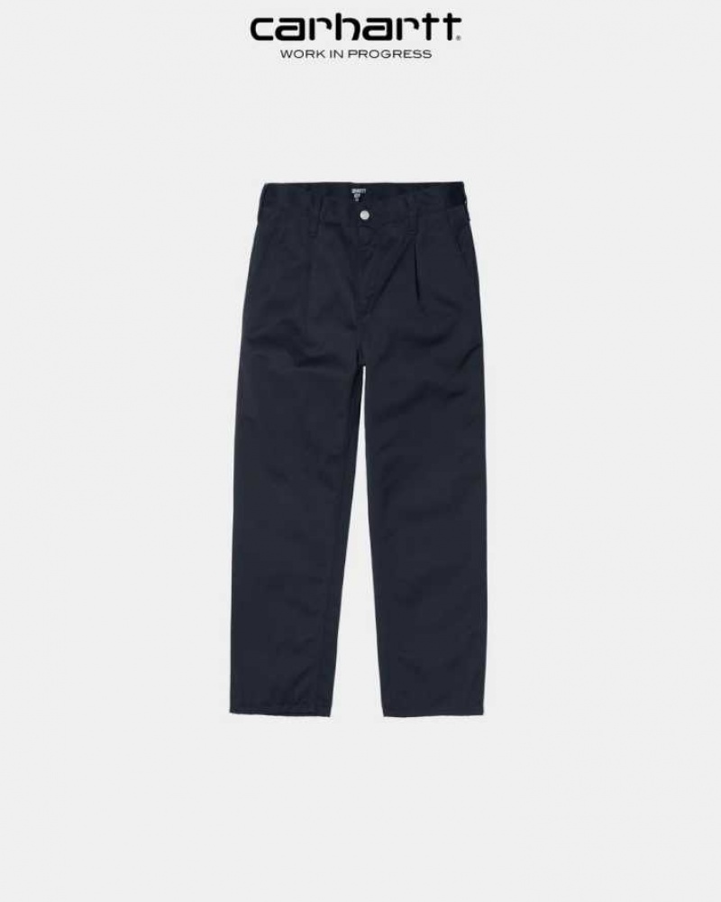 Bleu Marine Foncé Carhartt Wip Abbott Pant Bleu Marine - Danmark SMQ-8556848