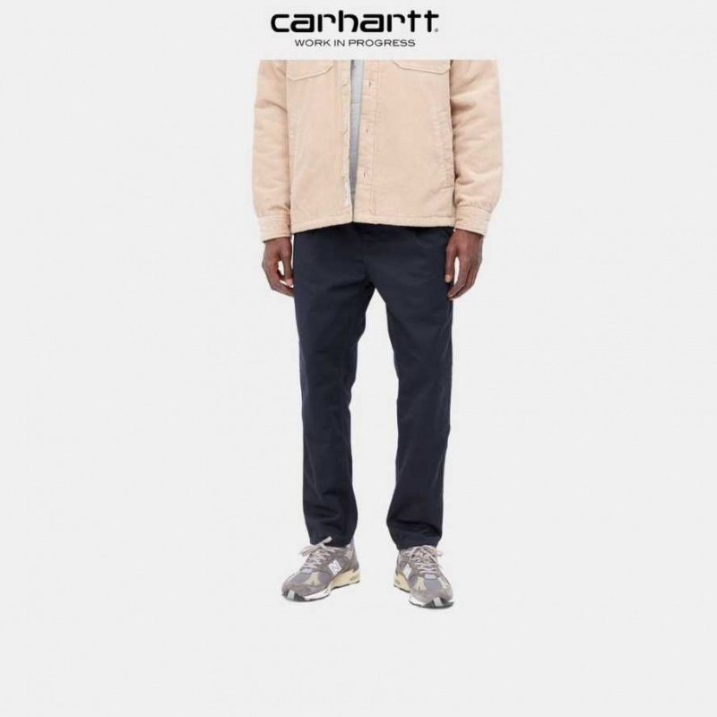 Bleu Marine Foncé Carhartt Wip Abbott Pant Bleu Marine - Danmark SMQ-8556848