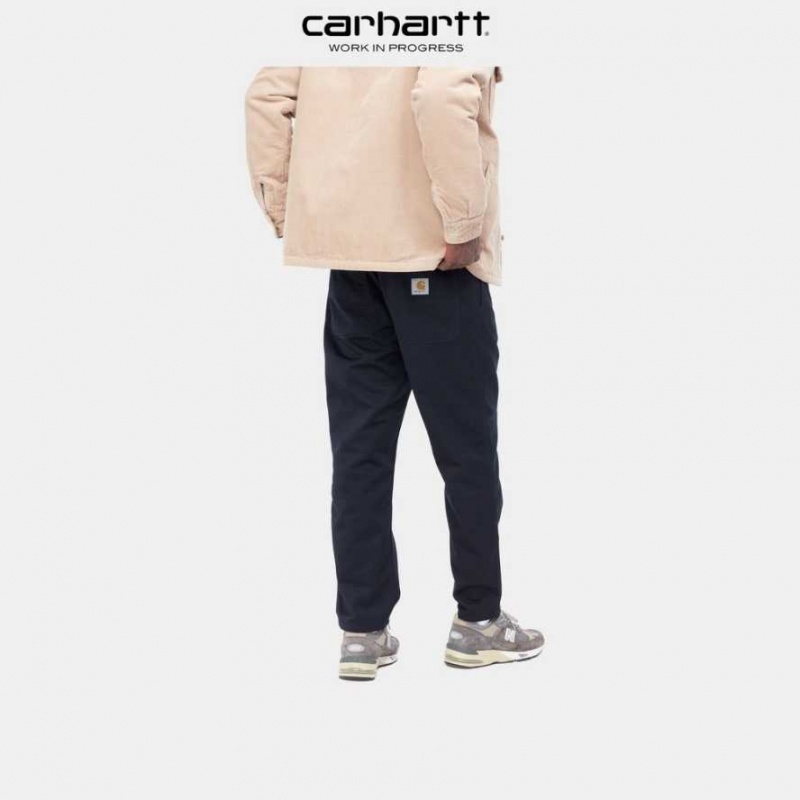 Bleu Marine Foncé Carhartt Wip Abbott Pant Bleu Marine - Danmark SMQ-8556848