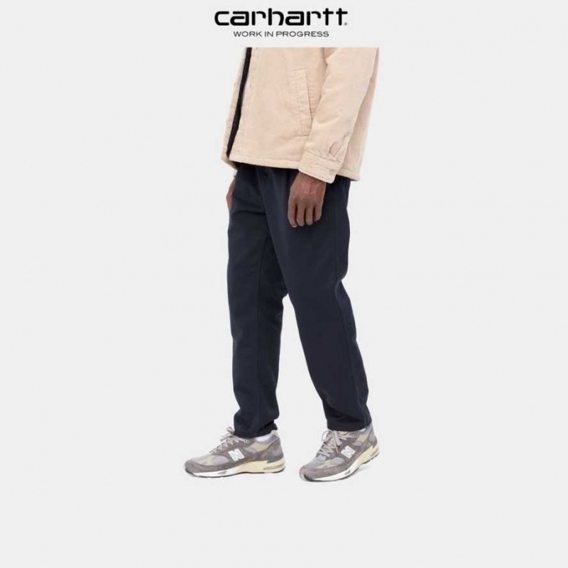 Bleu Marine Foncé Carhartt Wip Abbott Pant Bleu Marine - Danmark SMQ-8556848