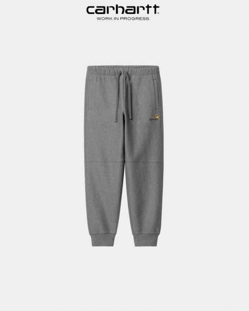 Grise Foncé Carhartt Wip American Script Jogging Pant Grise - Danmark AXS-2612553