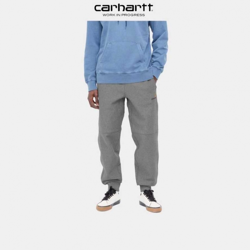 Grise Foncé Carhartt Wip American Script Jogging Pant Grise - Danmark AXS-2612553