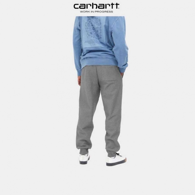 Grise Foncé Carhartt Wip American Script Jogging Pant Grise - Danmark AXS-2612553