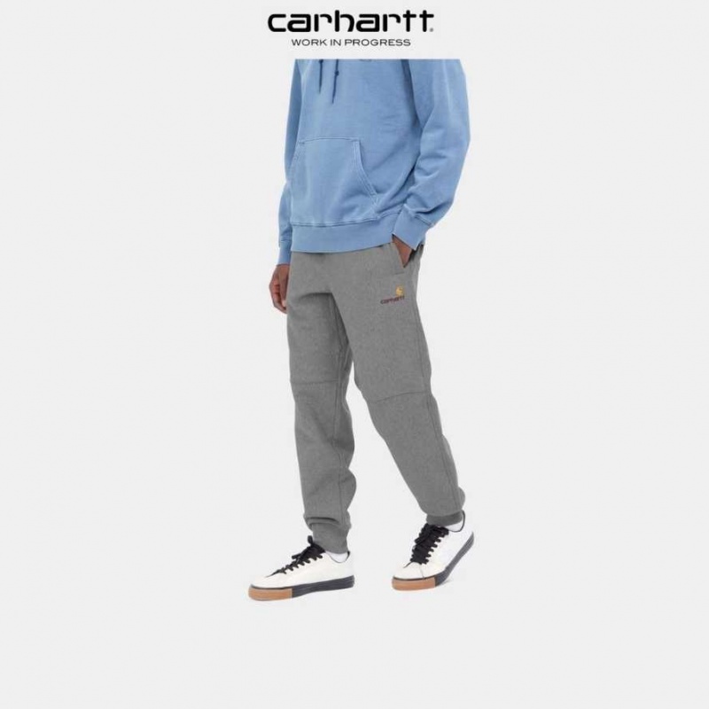 Grise Foncé Carhartt Wip American Script Jogging Pant Grise - Danmark AXS-2612553