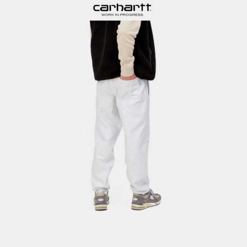 Ash Heather Carhartt Wip American Script Jogging Pant Ash - Danmark YXO-0395412