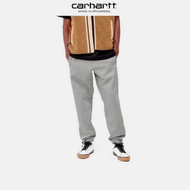 Grise Carhartt Wip Chase Sweat Pant - Danmark GQO-1267678