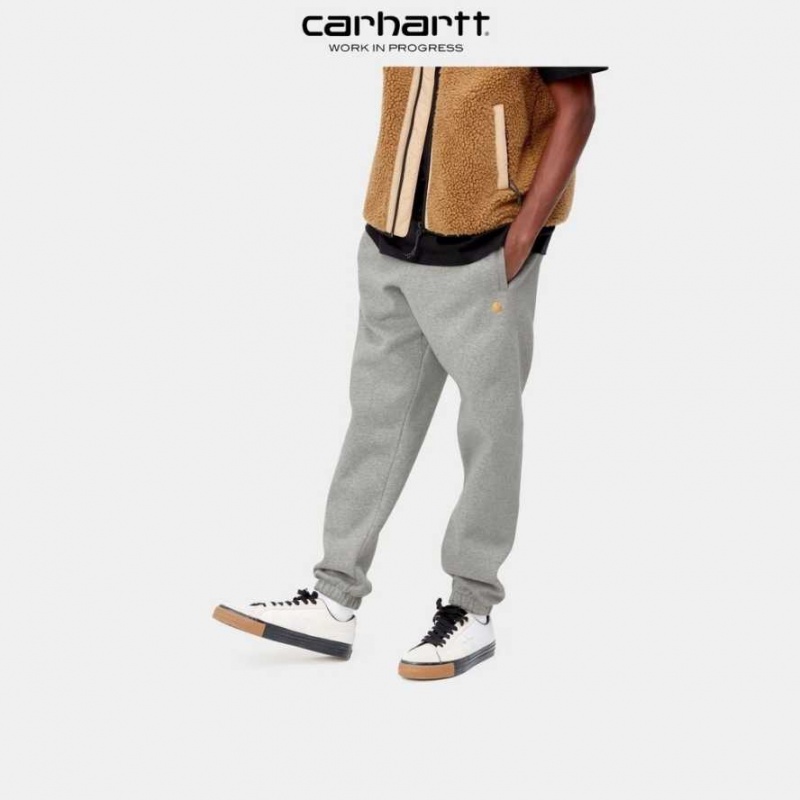 Grise Carhartt Wip Chase Sweat Pant - Danmark GQO-1267678