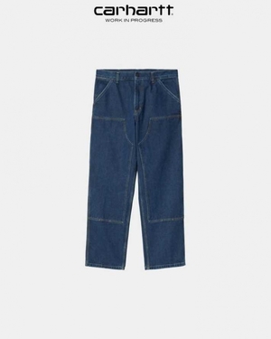 Bleu Carhartt Wip Double Knee Pant - Denim - Danmark LQB-8159670