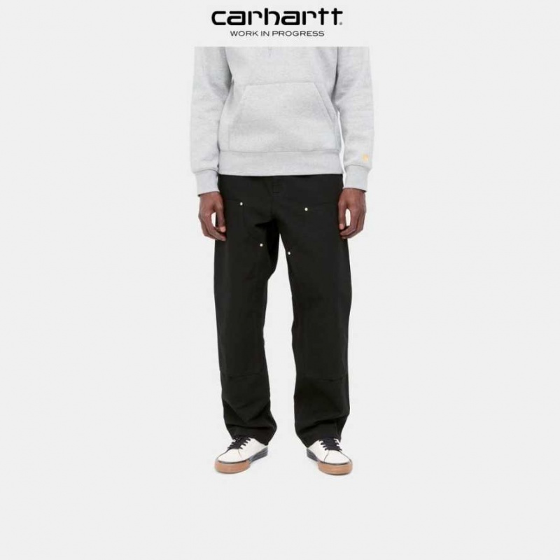 Noir Carhartt Wip Double Knee Pant - Danmark DOS-8474389