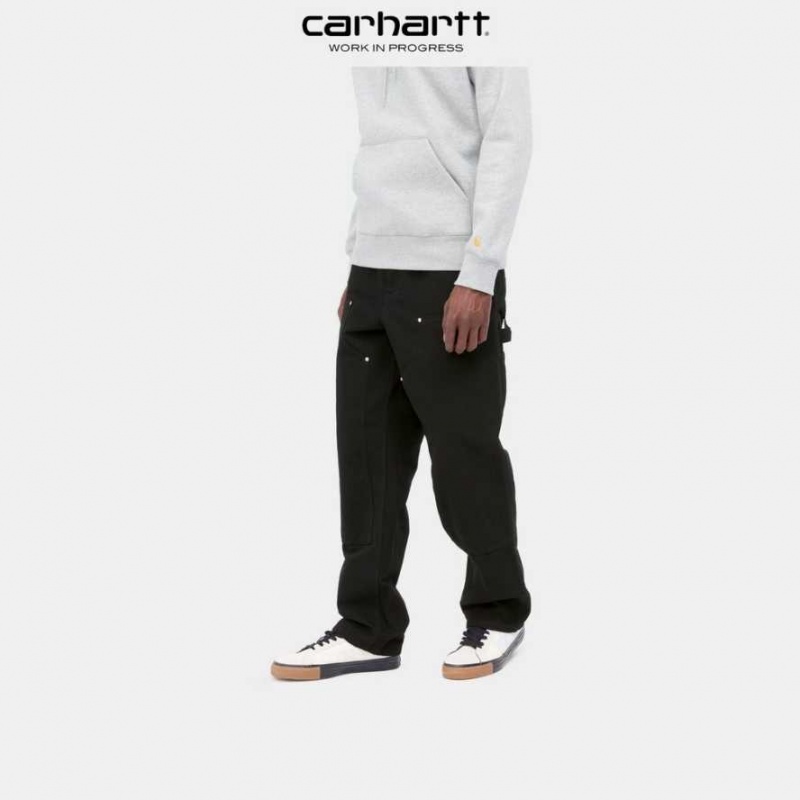 Noir Carhartt Wip Double Knee Pant - Danmark DOS-8474389