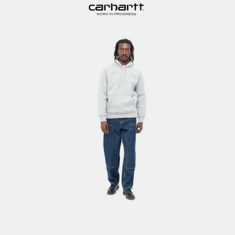 Bleu Carhartt Wip Double Knee Pant - Denim - Danmark LQB-8159670